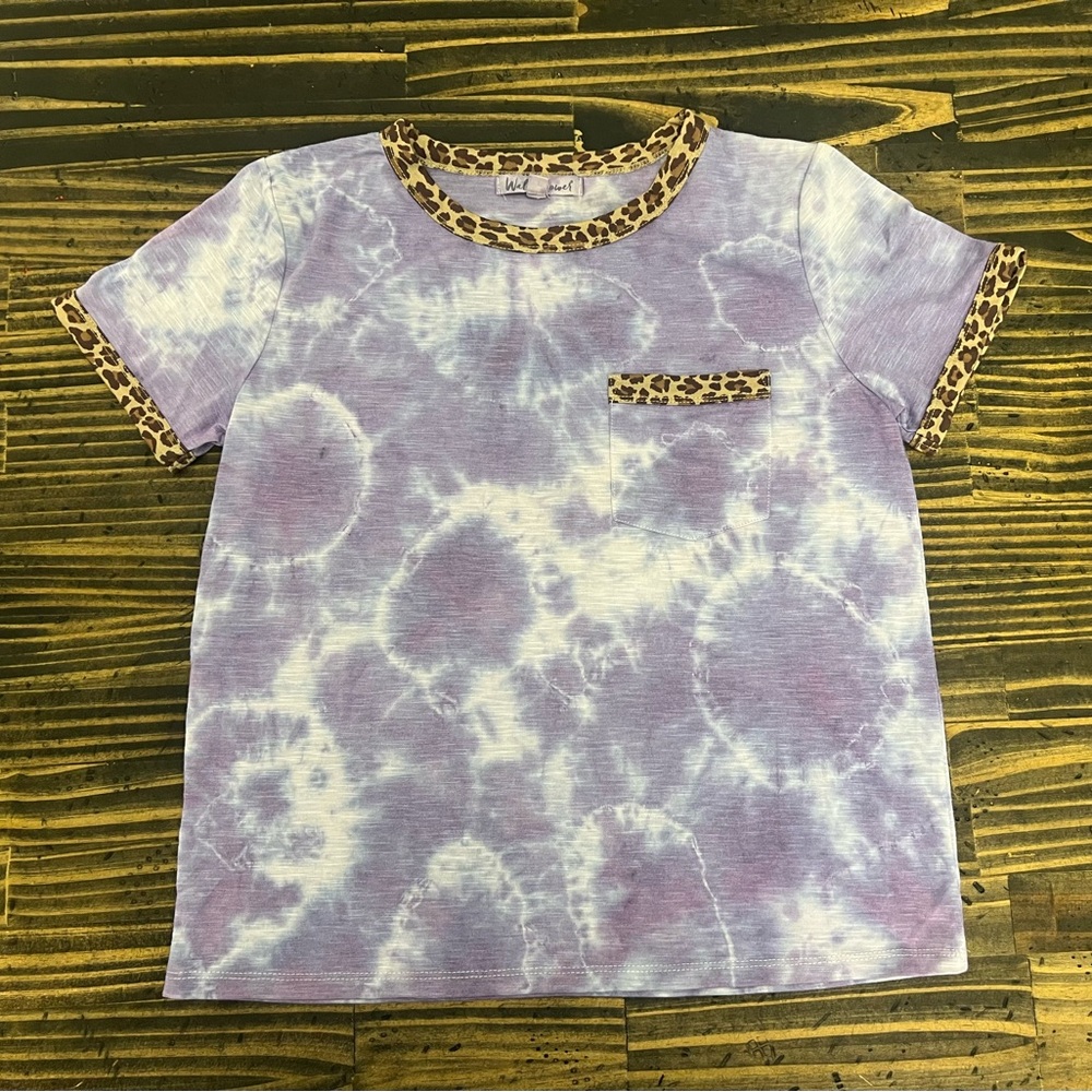 Wallflower Purple and Brown Short Sleeve Tee with Gold Accents